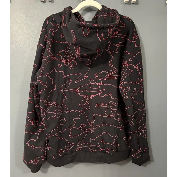 100 Thieves‎ Geography Hoodie Black Red Sweatshirt Gaming Streetwear Size XL EUC - Picture 2 of 8